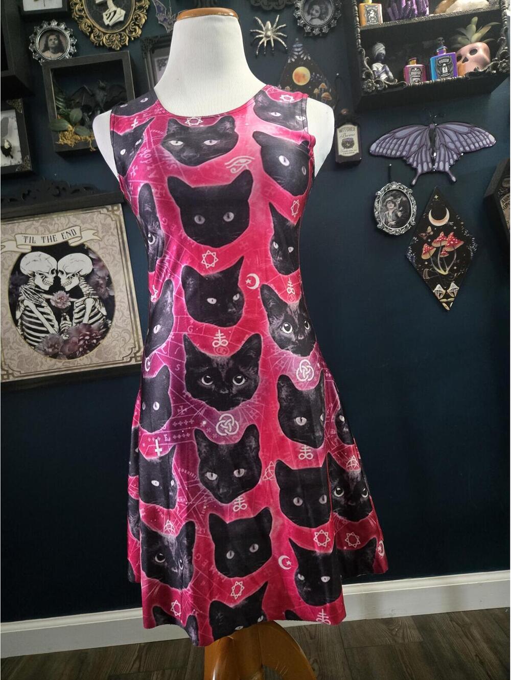 mini skater dress with black cats